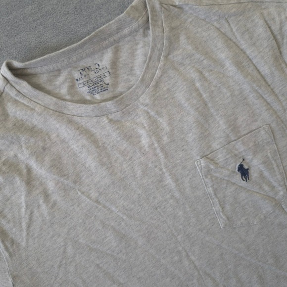 Polo Ralph Lauren Other - Polo Ralph Lauren Mens Classic Fit Pocket T-Shirt Heather Grey Cotton Small S